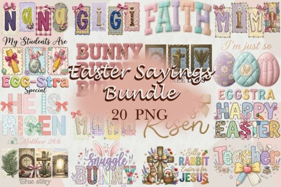 Download Cute Easter Sayings Bundle PNG - Cute Collection