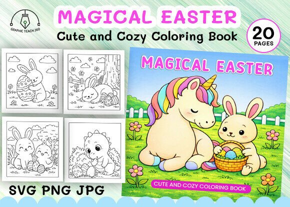 Download Magical Easter Cozy &amp; Cute Coloring Book - Cute Collection