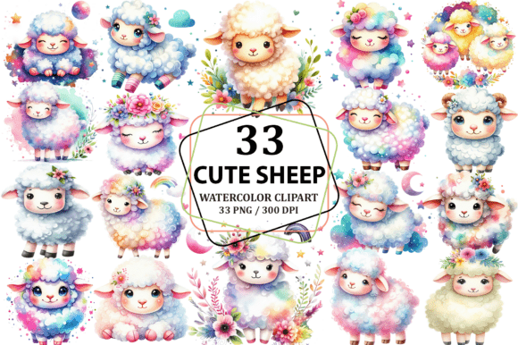 Download Cute Sheep Clipart Sublimation PNG - Cute Collection