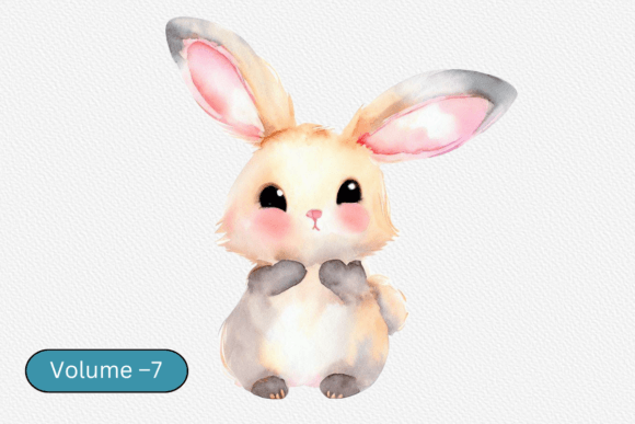 Download Watercolor Cute Bunny Clipart Volume –7 - Cute Collection
