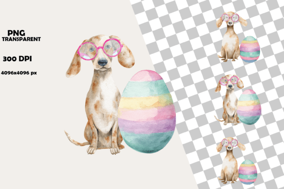 Download Cute Dachshund Puppy Easter Egg Clipart - Cute Collection
