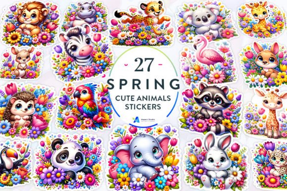Download Spring Cute Animals Stickers Bundle - Cute Collection