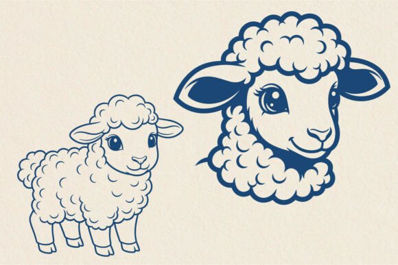 Download Cute Baby Lamb SVG Bundle Cartoon Sheep. - Cute Collection