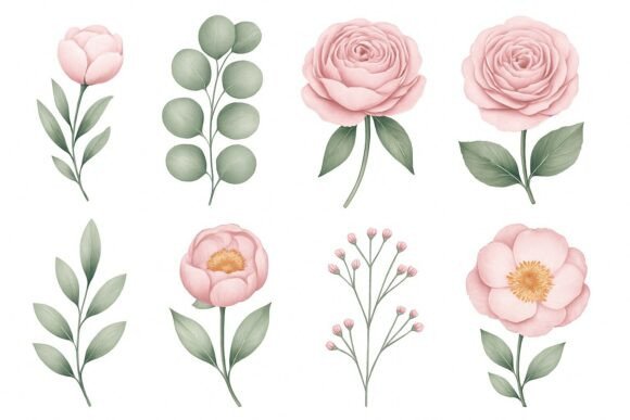 Download Delicate Watercolor Floral Clipart Set - Delicate watercolor Collection
