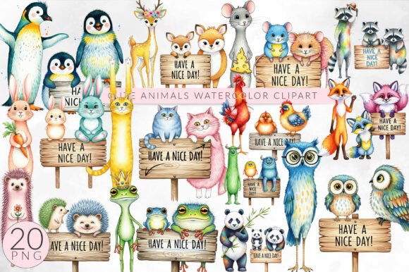Download Have a Nice Day Watercolor Cute Animals - Cute Collection