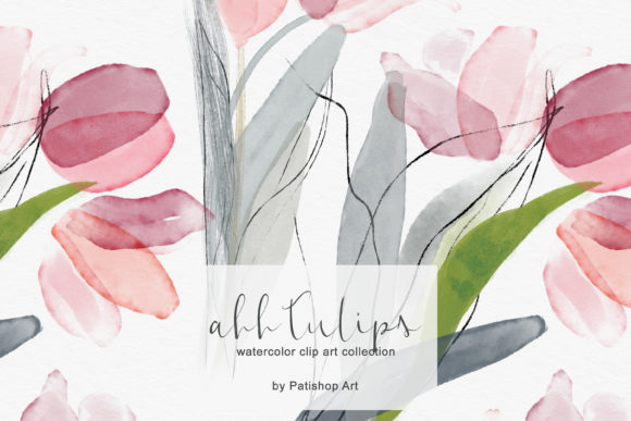 Download Delicate Watercolor Tulip Clipart Set - Delicate watercolor Collection
