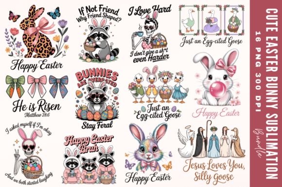 Download Cute Easter Bunny Sublimation Designs Bu - Cute Collection