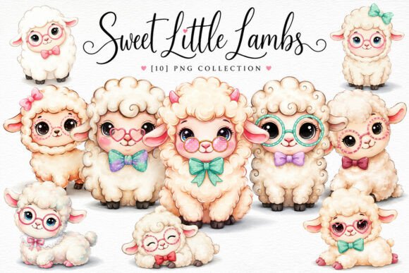 Download Cute Baby Sheep Clipart PNG Bundle - Cute Collection