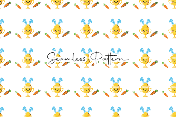 Download Cute Easter Trophy Bunny Seamless Patter - Cute Collection