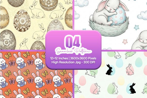 Download Cute Bunny Easter Eggs Seamless Pattern - Cute Collection