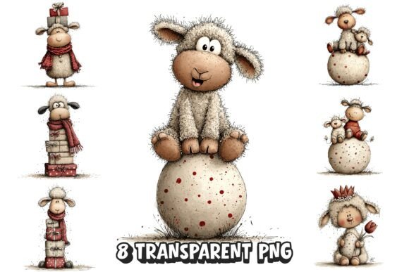 Download 8 Cute Whimsical Easter Lamb PNG - Cute Collection