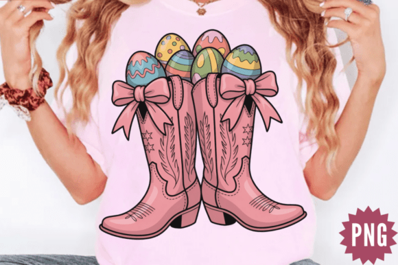 Download Cute Cowgirl Boots Eggs Easter Bunny PNG - Cute Collection