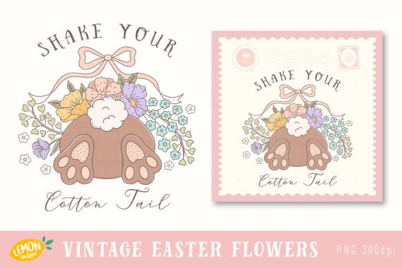 Download Cute Bunny Floral Easter Sublimation - Cute Collection