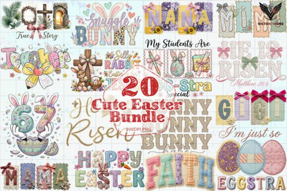 Download Cute Easter Sayings Bundle PNG - Cute Collection