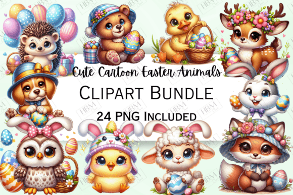 Download Cute Cartoon Easter Animals Clipart - Cute Collection