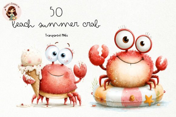 Download Cute Beach Crab PNG Clipart Bundle - Premium Resources