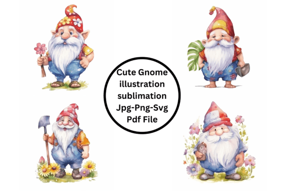 Download Cute Gnome Illustration Sublimation - Cute Collection