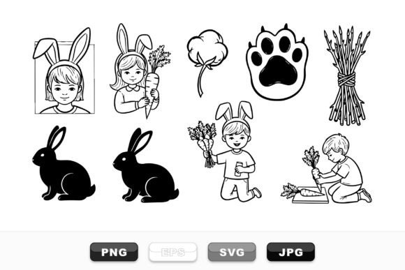 Download Cute Easter Bunny Clipart Set - Cute Collection