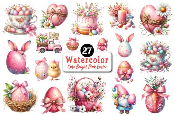 Download Cute Bright Pink Easter Cliparts - Cute Collection