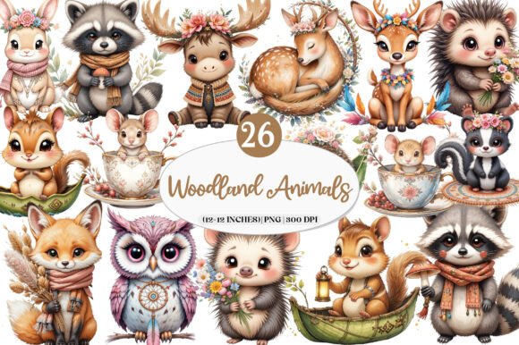 Download Boho Woodland Animals, Cute Animals Png - Cute Collection