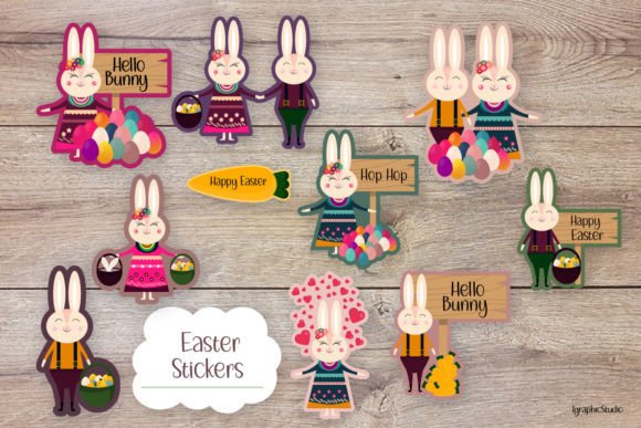 Download Cute Easter Bunny Stickers Bundle - Cute Collection