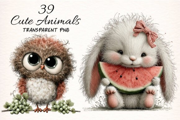 Download Whimsical Cute Animals Clipart Bundle - Cute Collection