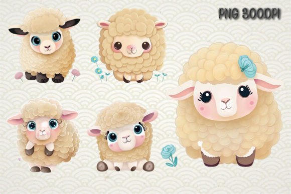 Download Watercolor Cute Sheep Clipart Bundle - Cute Collection