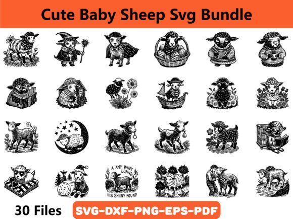 Download Cute Baby Sheep Svg Bundle - Cute Collection