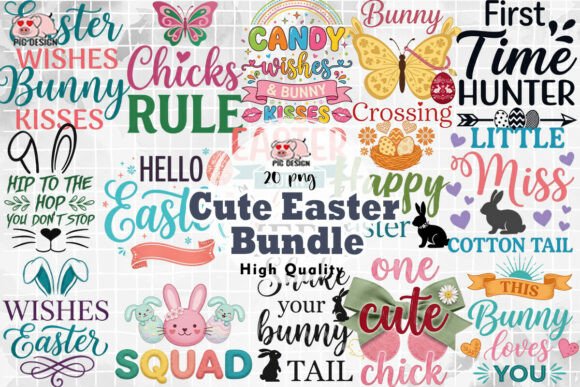 Download Cute Easter Quotes Bundle PNG - Cute Collection