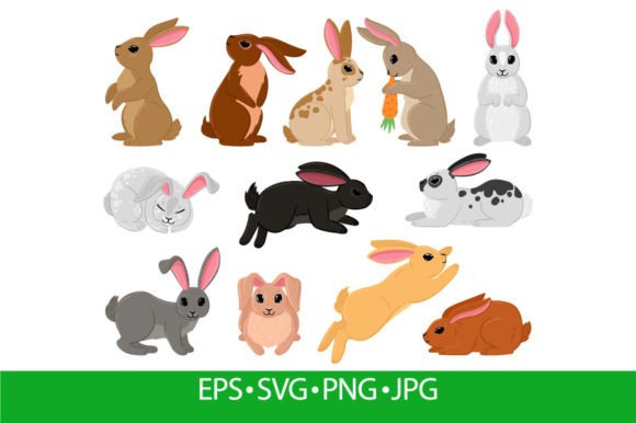 Download Cartoon Cute Rabbits, Spring Bunny Brown - Cute Collection