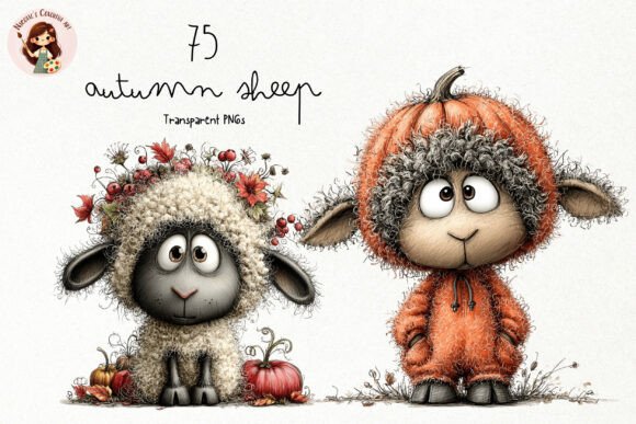 Download Cute Autumn Fuzzy Sheep PNG Clipart - Cute Collection