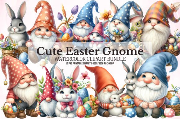Download Watercolor Cute Easter Gnome Sublimation - Cute Collection
