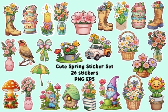 Download Cute Spring Stickers Bundle - Cute Collection